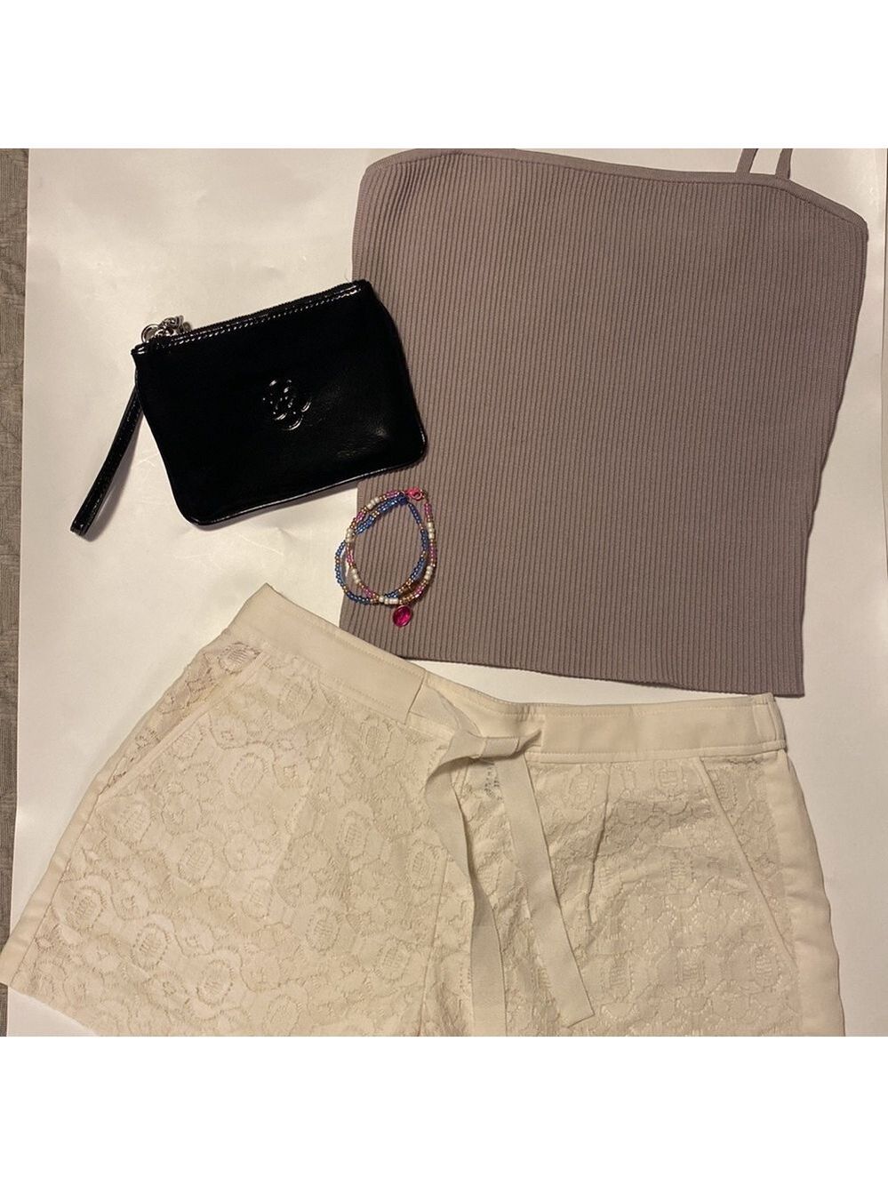 🎈$10 add on LOFT Cream High Waist Lace Shorts